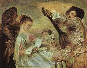 Jean-Antoine Watteau The Music Lesson painting
